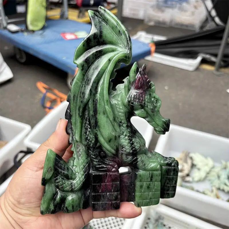 Green Ruby Zoisite Dragon-ToShay.org