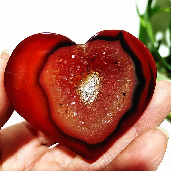 Red Agate Geode Heart-ToShay.org