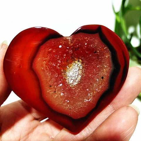 Red Agate Geode Heart-ToShay.org