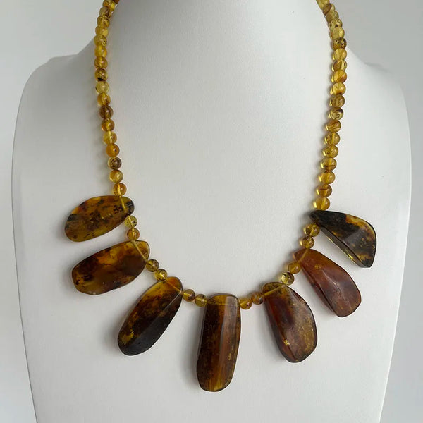 Yellow Amber Necklace-ToShay.org