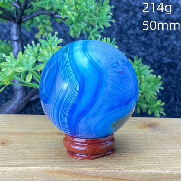 Blue Silk Agate Ball-ToShay.org