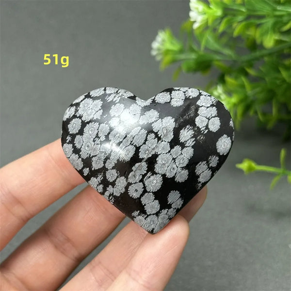 Black Snowflake Obsidian Heart-ToShay.org