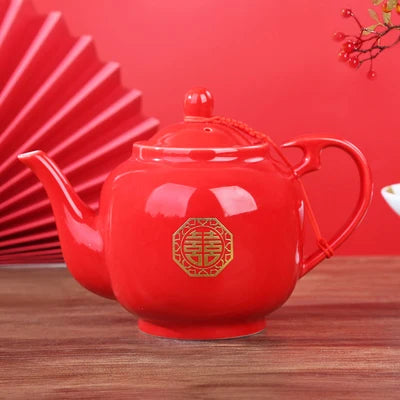 Red Porcelain Tea Set-ToShay.org