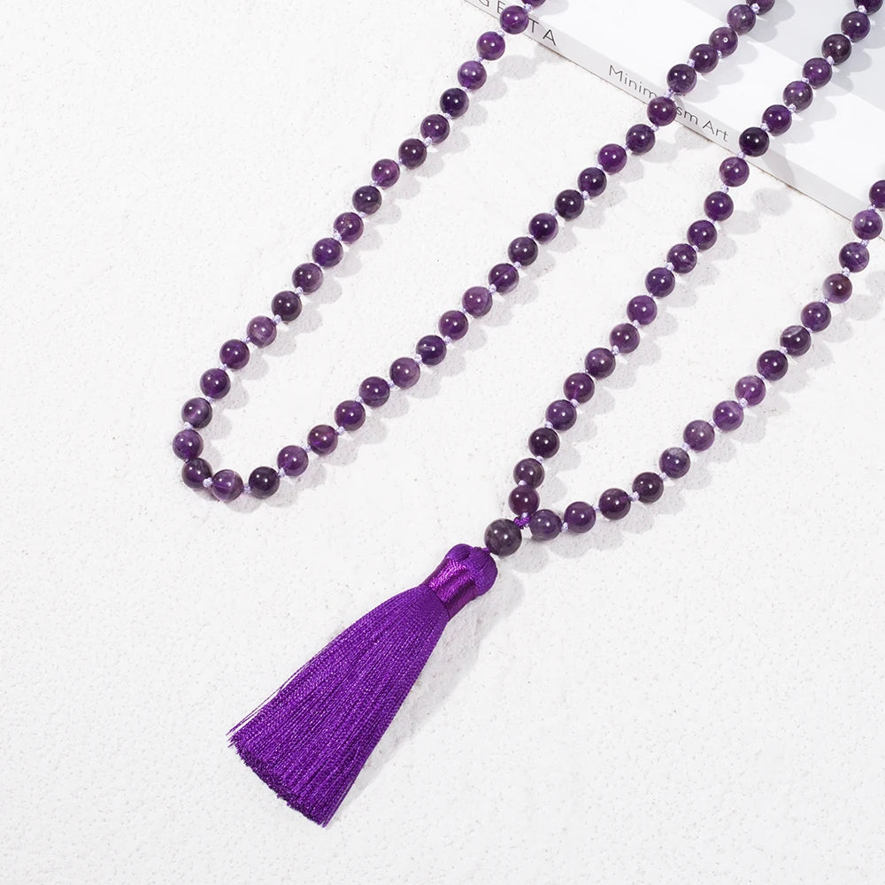 Purple Amethyst Bead Mala-ToShay.org