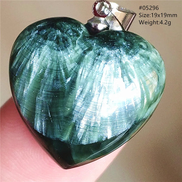 Green Seraphinite Heart Pendant-ToShay.org
