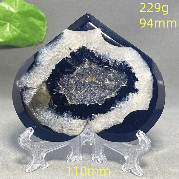 Black Agate Geode Heart-ToShay.org