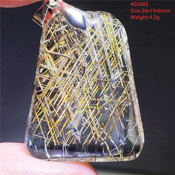 Gold Rutilated Quartz Pendant-ToShay.org