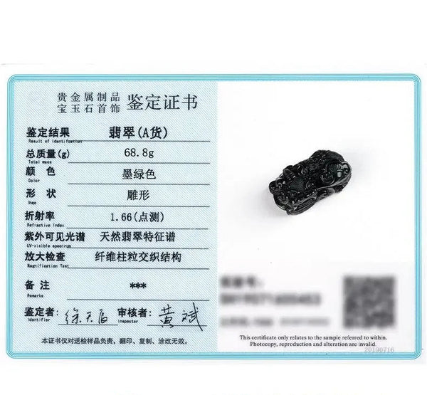 Black Jadeite Pixiu Pendant-ToShay.org