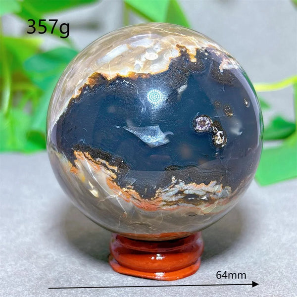 Green Fluorescent Volcanic Agate Ball-ToShay.org