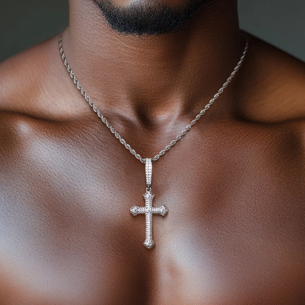 Silver Crystal Cross Pendant-ToShay.org