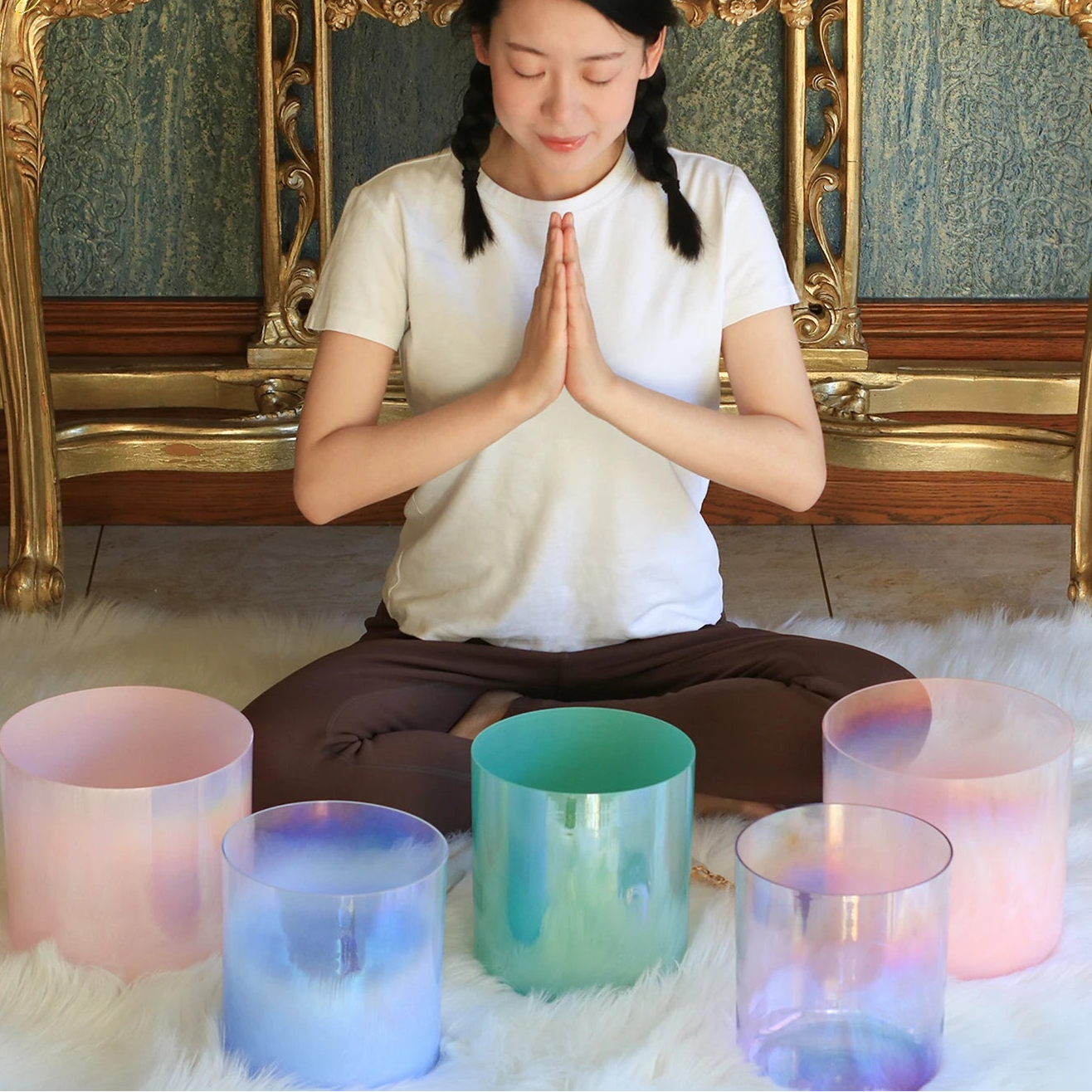 Rainbow Crystal Singing Bowls-ToShay.org