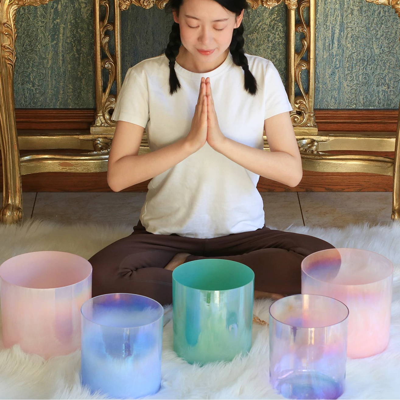 Crystal Soul New Color Five element Harmonious Sound Set Crystal Singing Bowl Set-ToShay.org
