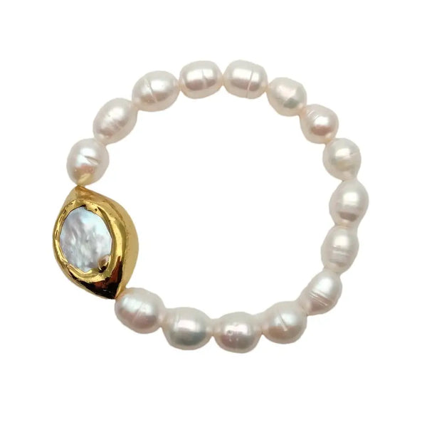 White Rice Pearl Bracelet-ToShay.org