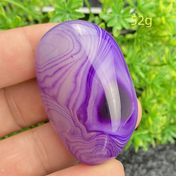 Purple Silk Agate Palm Stone-ToShay.org