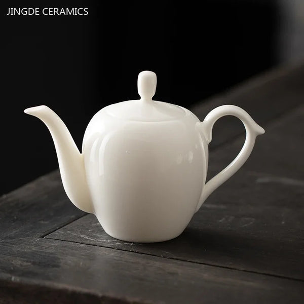 White Porcelain Teapot-ToShay.org