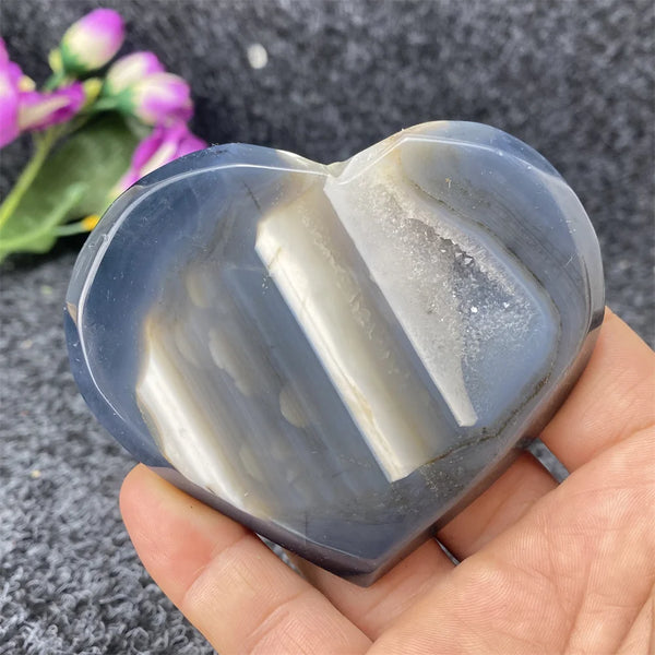 Grey Agate Geode Heart-ToShay.org