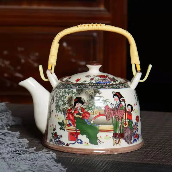 White Painted Porcelain Tea Pot-ToShay.org