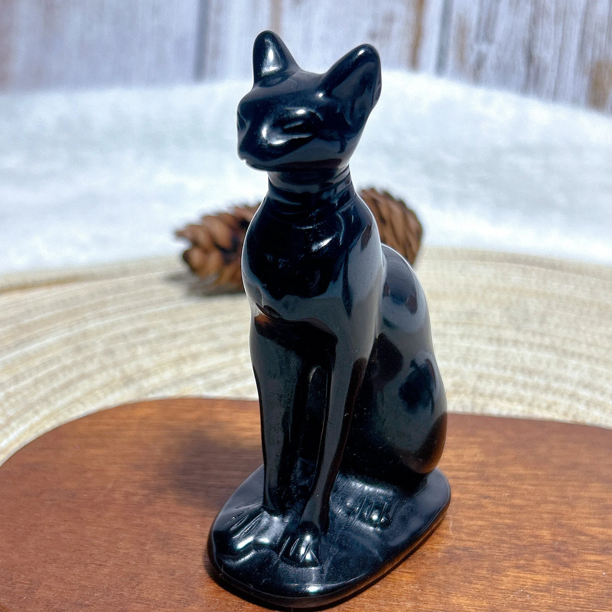 Black Obsidian Egyptian Cat-ToShay.org