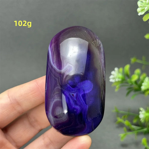 Purple Agate Palm Stone-ToShay.org