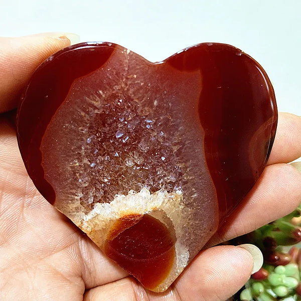 Red Agate Geode Heart-ToShay.org