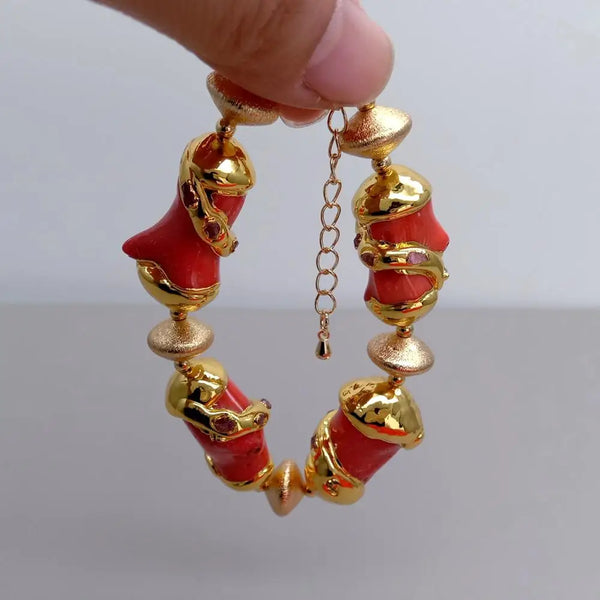 Orange Coral Bracelet-ToShay.org