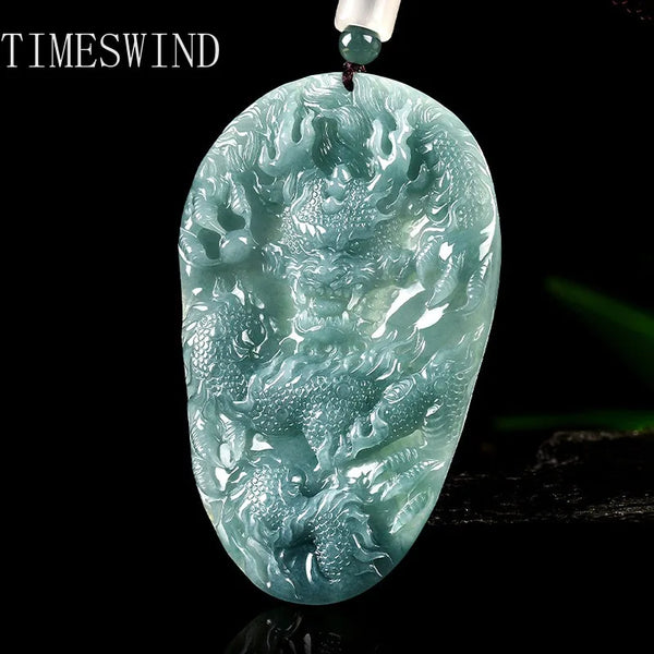 Blue Jade Dragon Pendant-ToShay.org