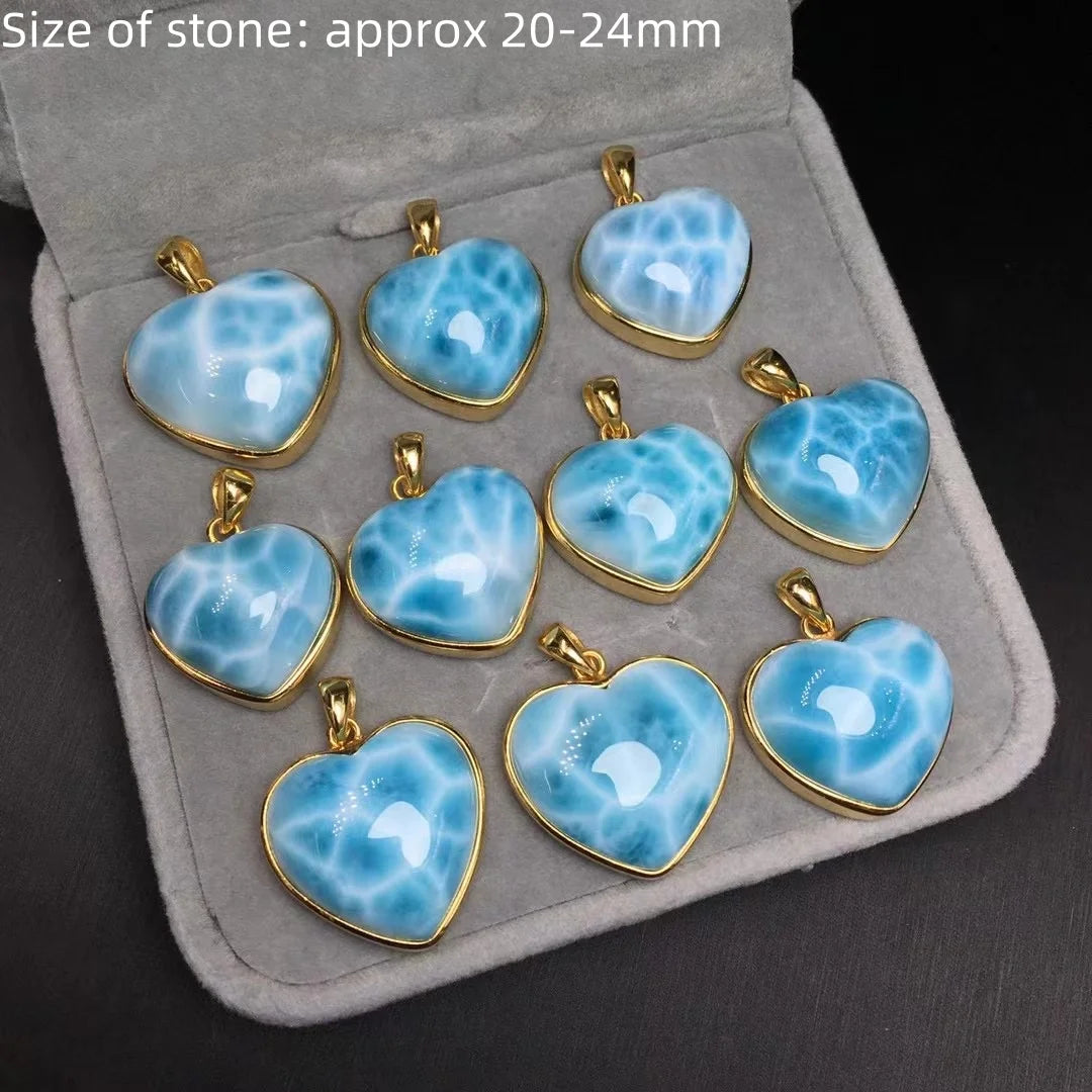 Blue Larimar Heart Pendant-ToShay.org