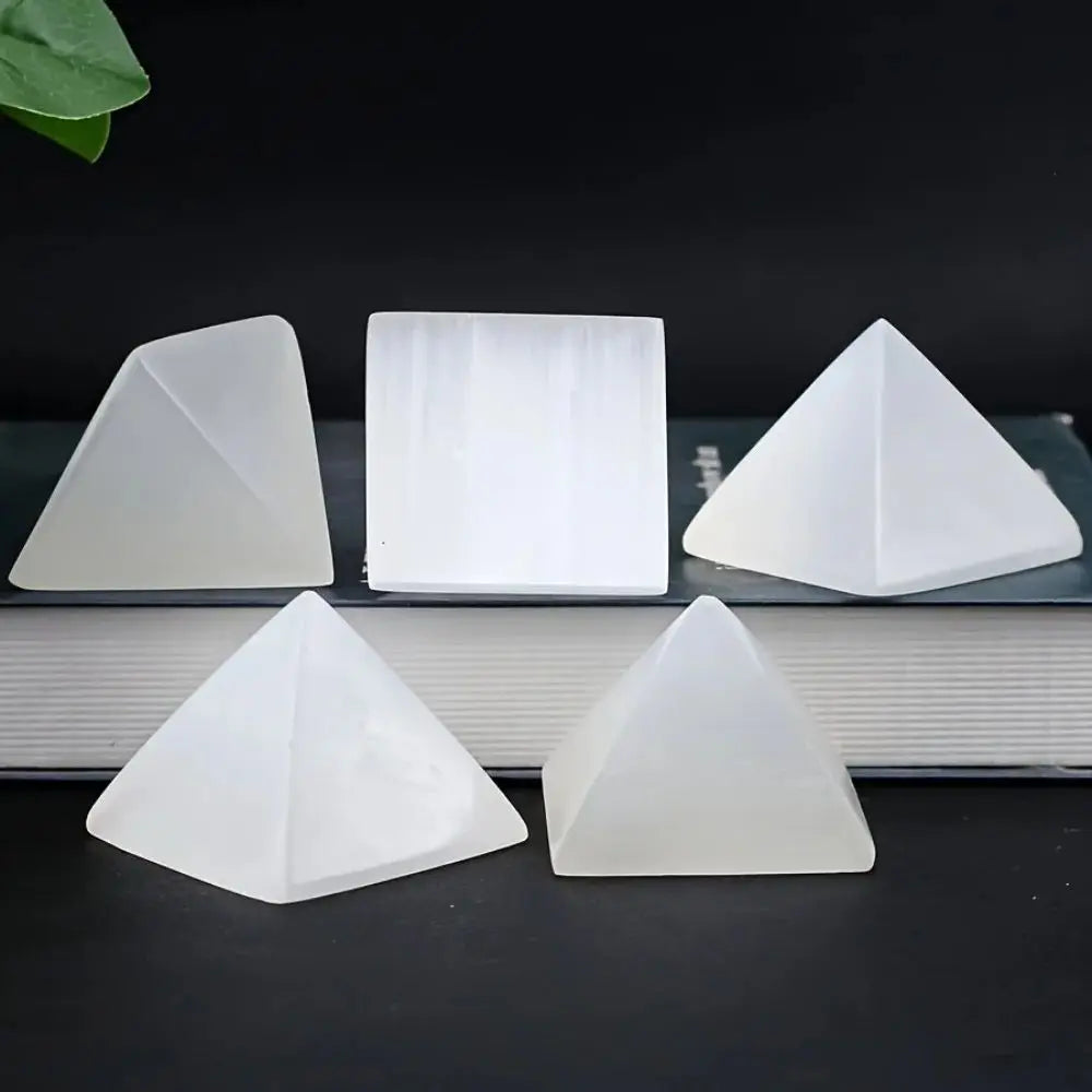 White Selenite Pyramid-ToShay.org