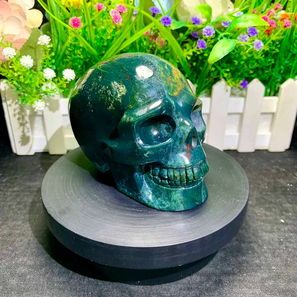 Green Ocean Jasper Skull-ToShay.org