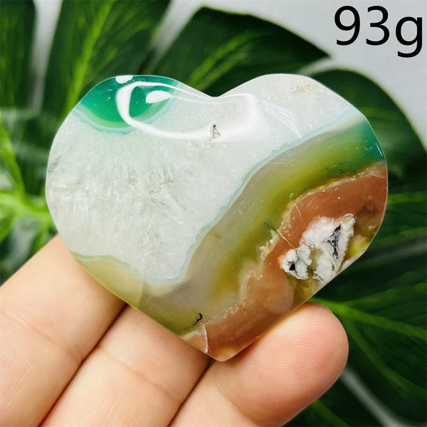Green Flower Agate Heart-ToShay.org