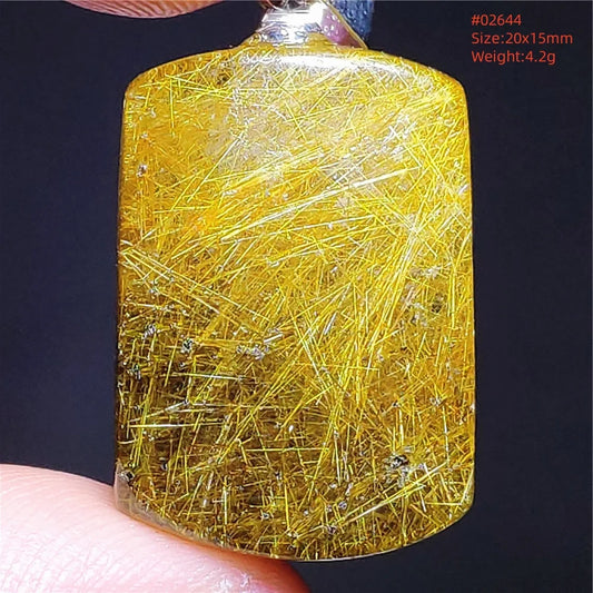 Gold Rutilated Quartz Pendant-ToShay.org