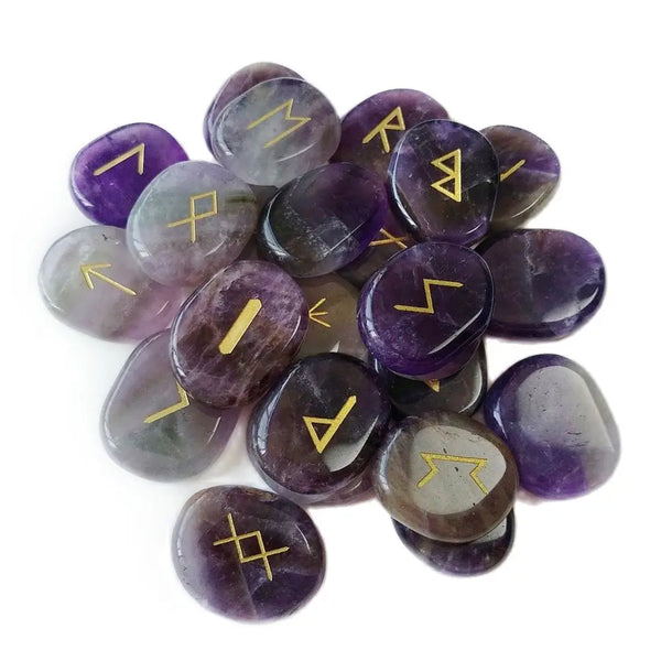 Purple Amethyst Rune Stones-ToShay.org