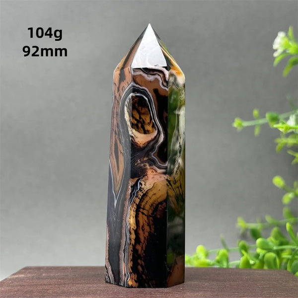 Black Red Agate Stripe Obelisk-ToShay.org