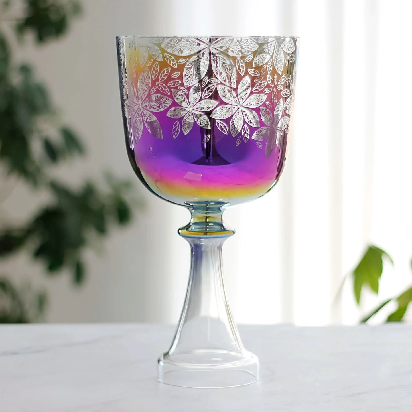 Purple Flower Crystal Singing Chalice-ToShay.org