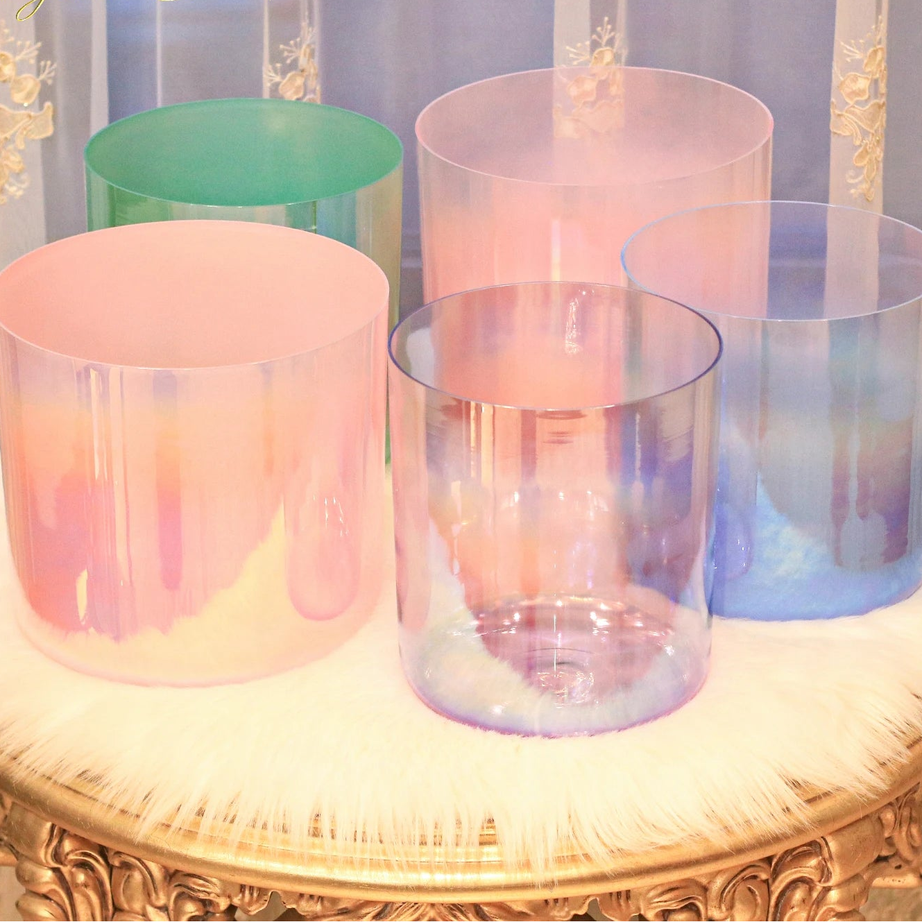 Crystal Soul New Color Five element Harmonious Sound Set Crystal Singing Bowl Set-ToShay.org