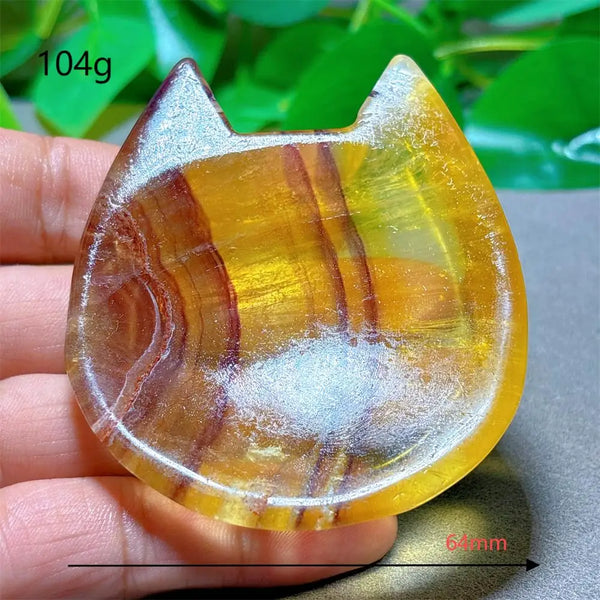 Yellow Fluorite Catface Bowl-ToShay.org