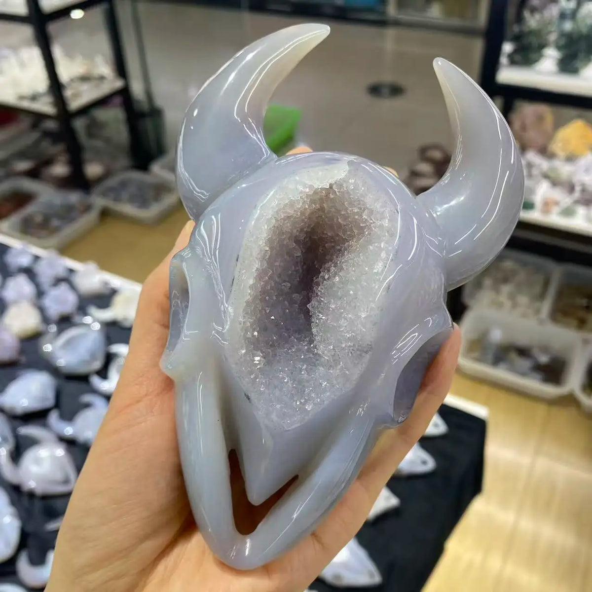 Grey Agate Bull Head-ToShay.org