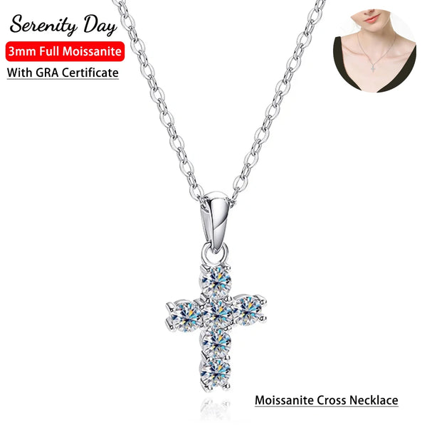 Silver Diamond Cross Pendant-ToShay.org