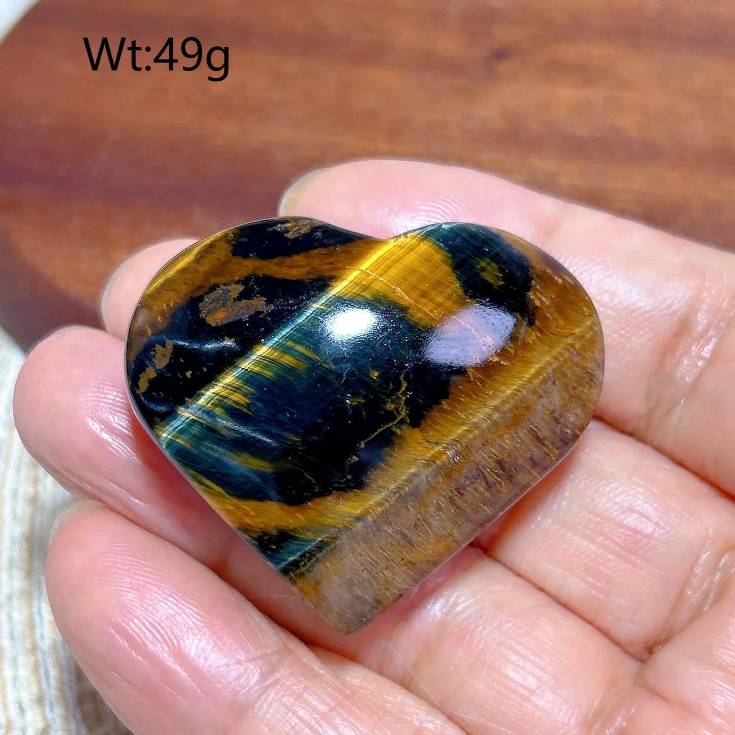 Yellow Blue Tiger Eye Heart-ToShay.org