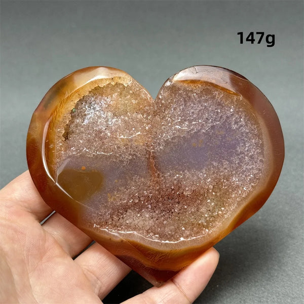 Red Agate Geode Heart-ToShay.org