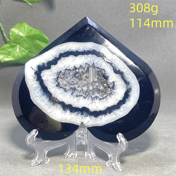 Black Agate Geode Heart-ToShay.org