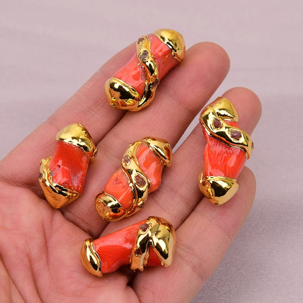 Orange Coral Branch Beads-ToShay.org