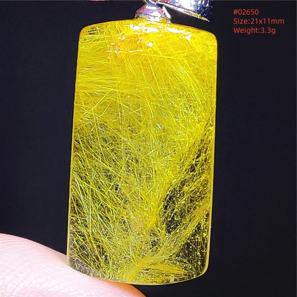 Gold Rutilated Quartz Pendant-ToShay.org
