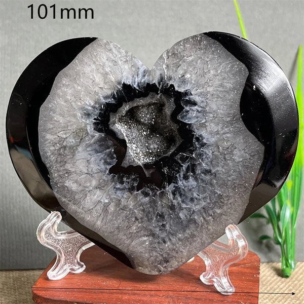 Black Agate Cluster Heart-ToShay.org