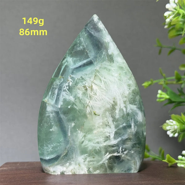 Green Feather Fluorite Torch-ToShay.org