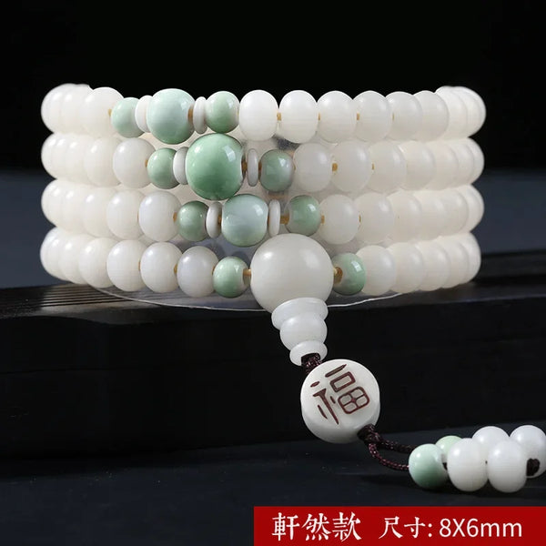 White Jade Bodhi Bracelet-ToShay.org