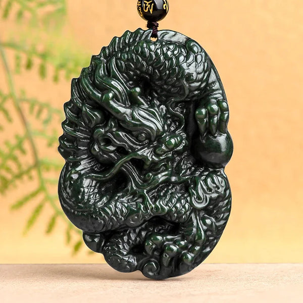 Green Jade Dragon Pendant-ToShay.org