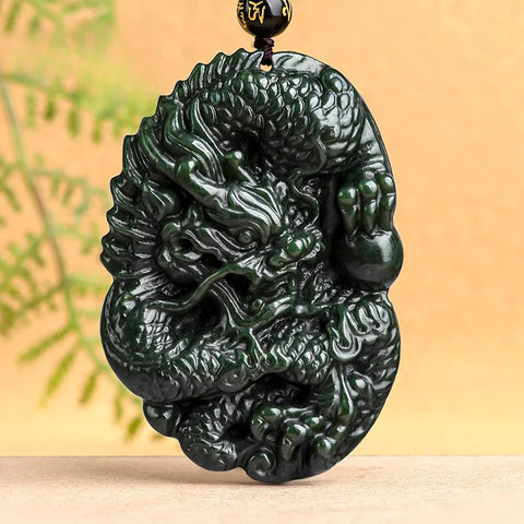 Green Jade Dragon Pendant-ToShay.org