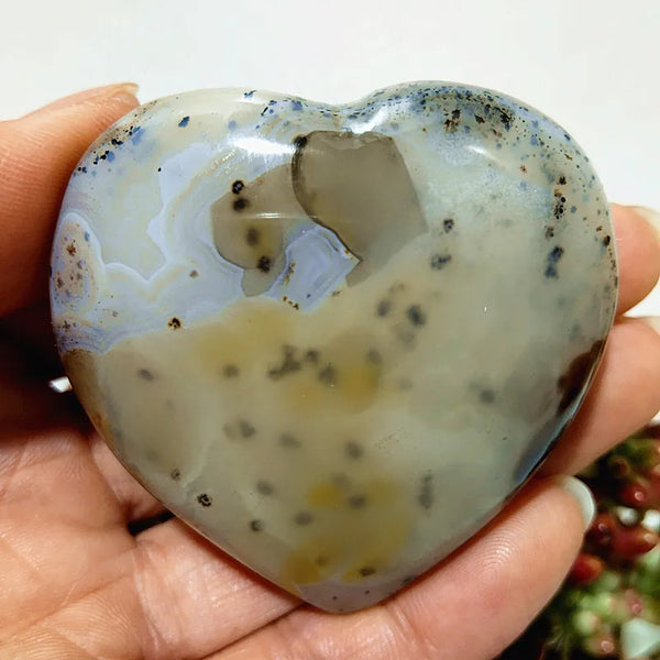 Yellow Moss Agate Heart-ToShay.org
