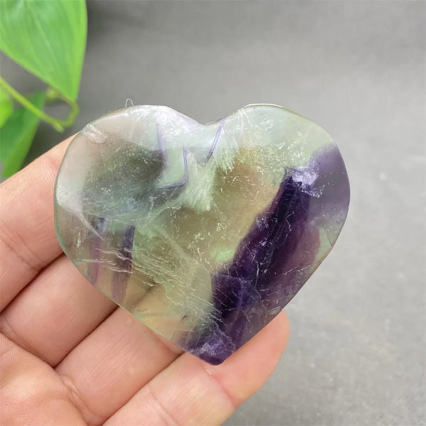Green Feather Fluorite Heart-ToShay.org